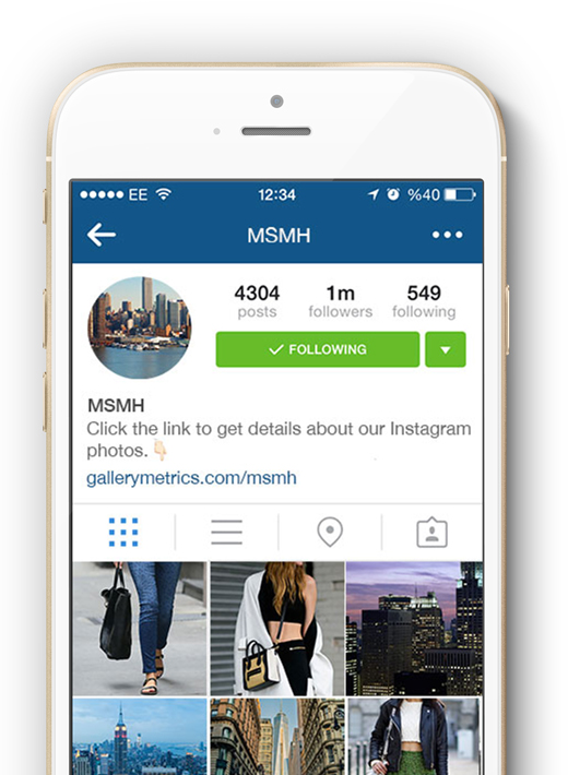 Gallery Metrics on Mobile